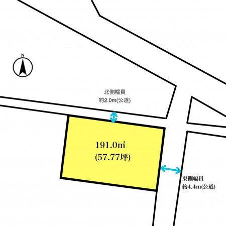 山形市伊達城３丁目、土地の間取り画像です