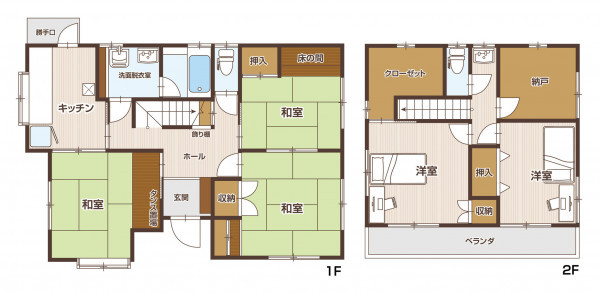山形市城西町５丁目、中古一戸建ての間取り画像です