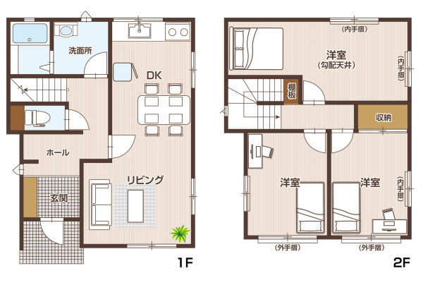 山形市早乙女、中古一戸建ての間取り画像です