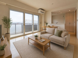 山形市高堂１丁目、中古マンションの居間画像です