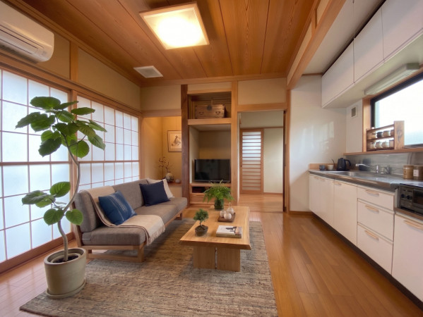 山形市吉原２丁目、中古一戸建ての居間画像です
