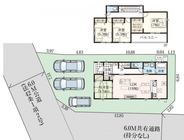 山形市印役町５丁目、新築一戸建ての間取り画像です