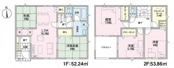 東根市六田２丁目、新築一戸建ての間取り画像です