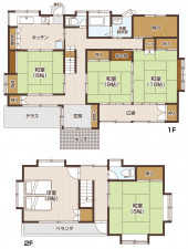 山形市蔵王成沢、中古一戸建ての間取り画像です
