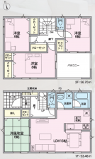 山形市浜崎、新築一戸建ての間取り画像です