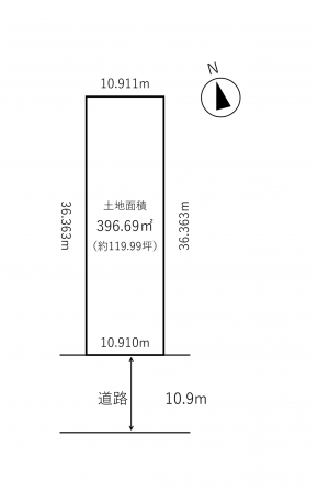 帯広市大正本町、土地の間取り画像です