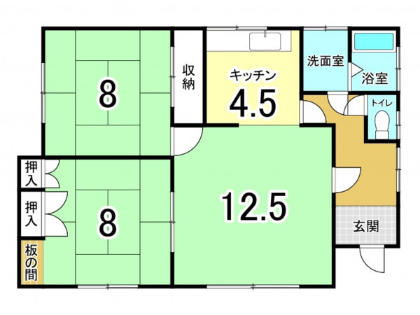 帯広市西十六条、中古一戸建ての間取り画像です