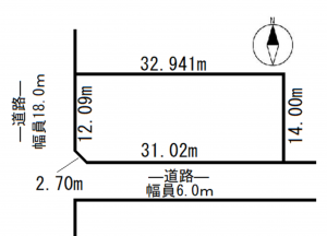 河東郡音更町東通、土地の間取り画像です