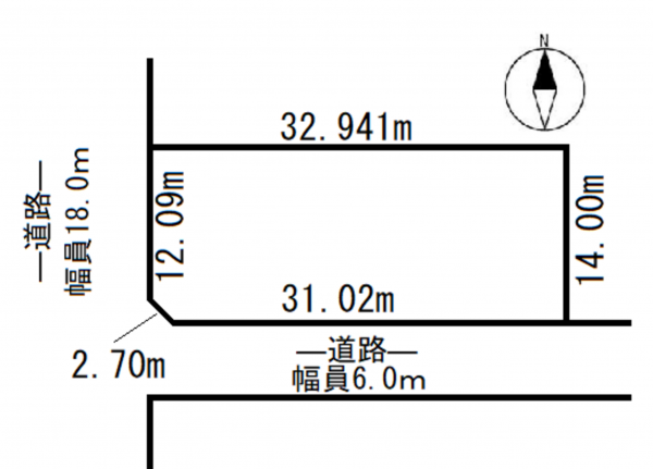 河東郡音更町東通、土地の間取り画像です