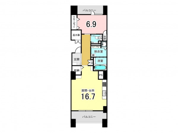 帯広市西六条、収益物件/マンションの間取り画像です