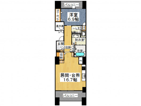 帯広市西六条、収益物件/マンションの間取り画像です