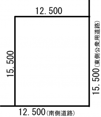 帯広市自由が丘、土地の間取り画像です