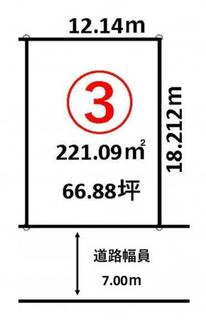 帯広市西十三条、土地の間取り画像です