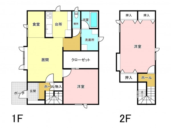 中川郡幕別町、中古一戸建ての間取り画像です