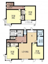 帯広市、中古一戸建ての間取り画像です
