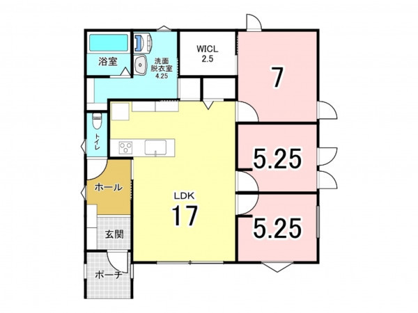 帯広市大空町、新築一戸建ての間取り画像です