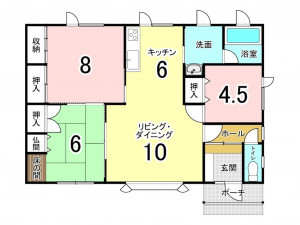 帯広市西二十条、中古一戸建ての間取り画像です