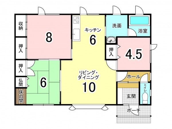帯広市西二十条、中古一戸建ての間取り画像です
