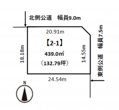 河西郡芽室町西一条、土地の間取り画像です