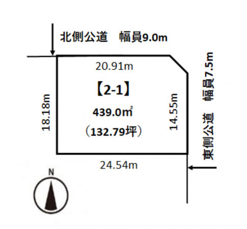 河西郡芽室町西一条、土地の間取り画像です