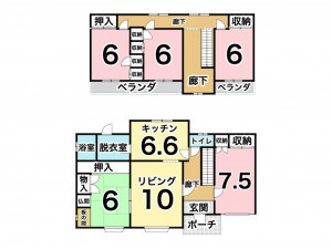 帯広市西十七条、中古一戸建ての間取り画像です