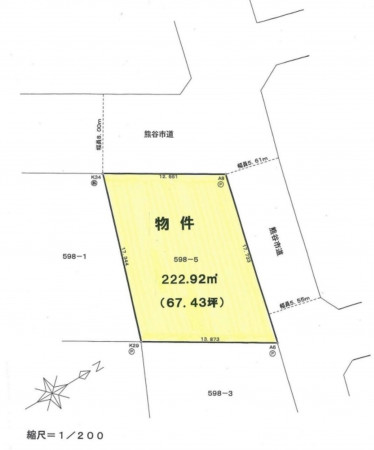 熊谷市拾六間、土地の間取り画像です