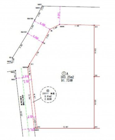 熊谷市西別府、土地の間取り画像です