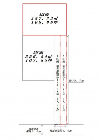 熊谷市上之、土地の間取り画像です