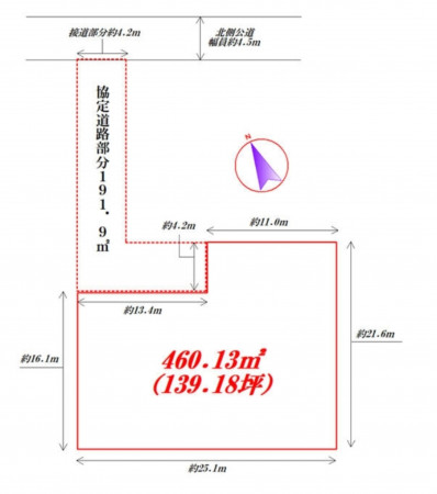 熊谷市上之、土地の間取り画像です