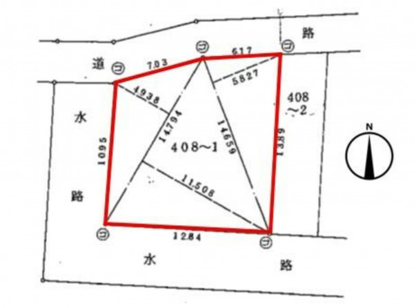 熊谷市佐谷田、土地の間取り画像です