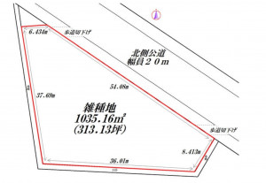 熊谷市上之、土地の間取り画像です