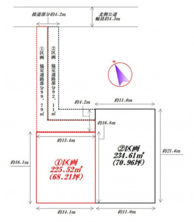 熊谷市上之、土地の間取り画像です