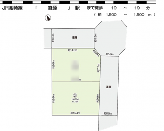 熊谷市別府、土地の間取り画像です