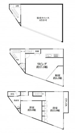 熊谷市石原、中古一戸建ての間取り画像です