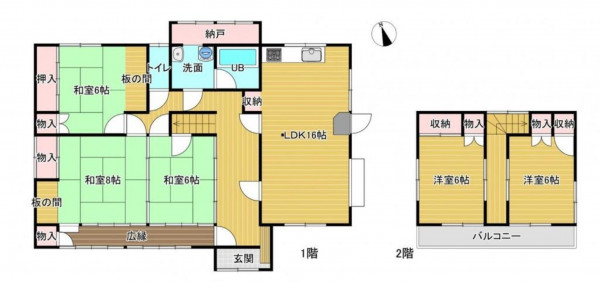 熊谷市弁財、中古一戸建ての間取り画像です