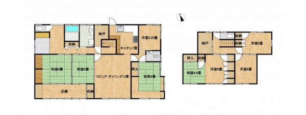 熊谷市新堀、中古一戸建ての間取り画像です