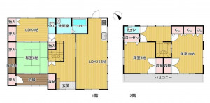 熊谷市玉井、中古一戸建ての間取り画像です
