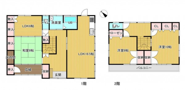 熊谷市玉井、中古一戸建ての間取り画像です