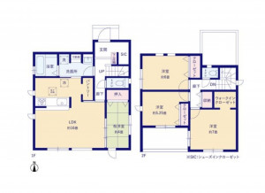 熊谷市上之、新築一戸建ての間取り画像です