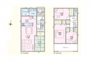 熊谷市原島、新築一戸建ての間取り画像です