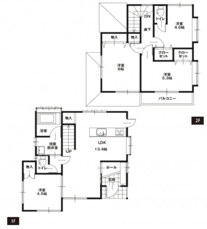 熊谷市石原、中古一戸建ての間取り画像です