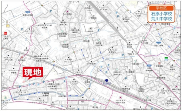 熊谷市石原、中古一戸建ての地図画像です