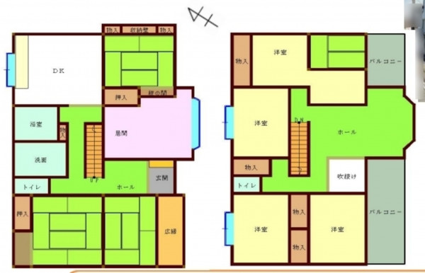 熊谷市久下、中古一戸建ての間取り画像です