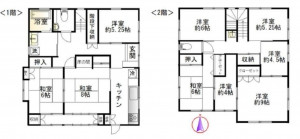 熊谷市上之、中古一戸建ての間取り画像です
