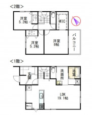 熊谷市久下、中古一戸建ての間取り画像です
