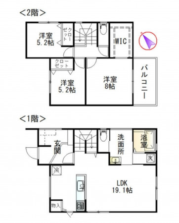 熊谷市久下、中古一戸建ての間取り画像です