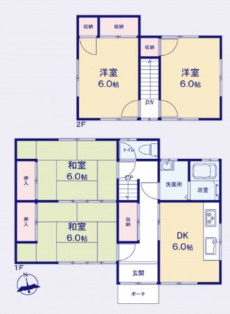 熊谷市本石、中古一戸建ての間取り画像です