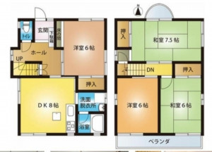 熊谷市妻沼、中古一戸建ての間取り画像です