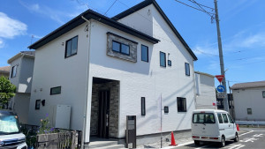 熊谷市赤城町、新築一戸建ての外観画像です