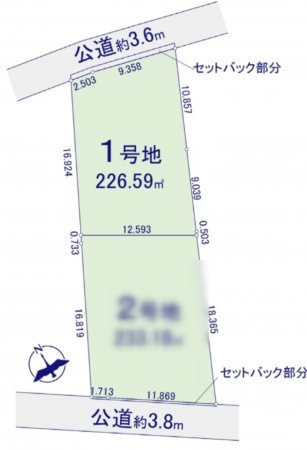 熊谷市拾六間、土地の間取り画像です